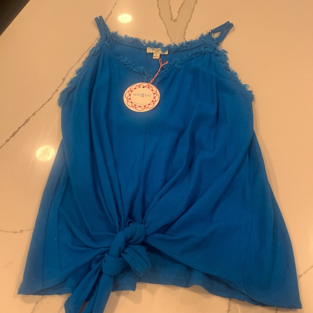 Umgee Vibrant Blue Tie-Front Camisole